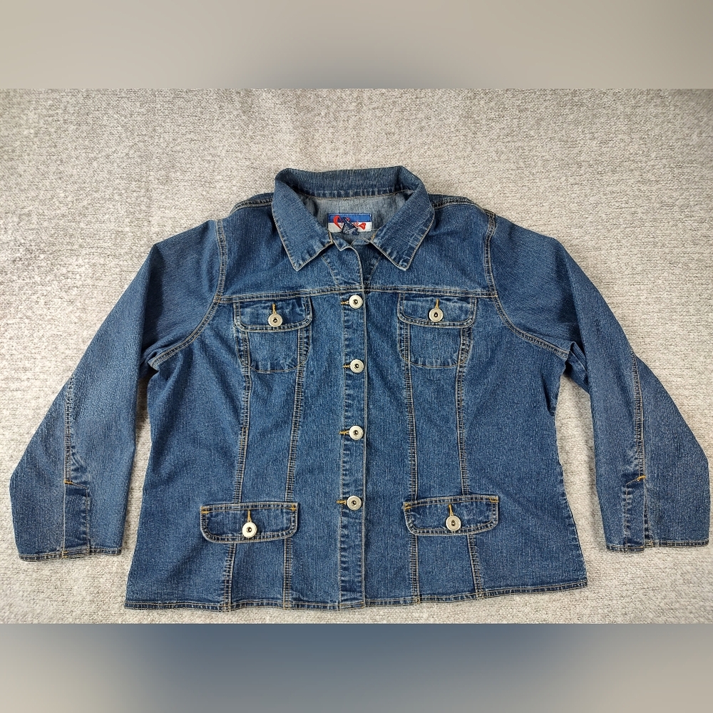 Mwah Women Denim Jeans Jacket 2X Chore